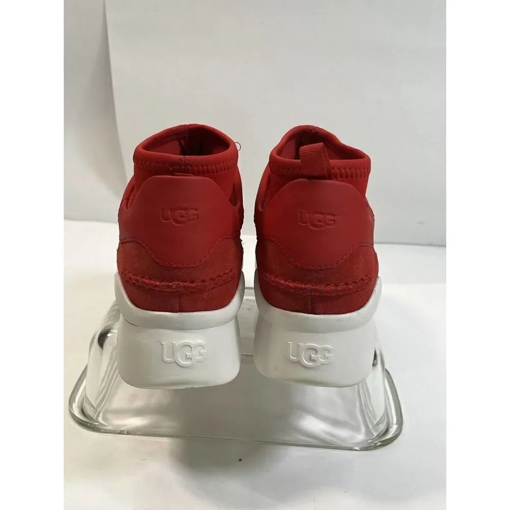 UGG‎ Size 8.5 Sneakers Red White Logo Spell Out Neutra 1095097 Neoprene